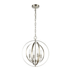 Chloe Lighting Osbert Industrial 4-Light Ceiling Pendant, Brushed Nickel