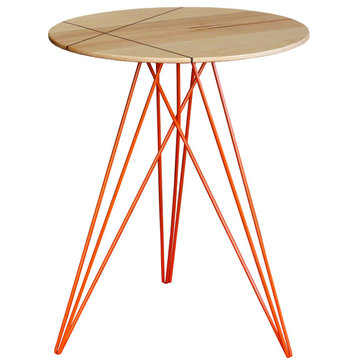 Hudson Inlay Side Table - Orange, Maple