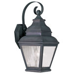 Livex Lighting - Livex Lighting 2601-61 Exeter - 1 Light Outdoor Wall Lantern in Exeter Style - 6 - Finished in antique brass with clear water glass,Exeter 1 Light Outdo Charcoal Clear Water *UL: Suitable for wet locations Energy Star Qualified: n/a ADA Certified: n/a  *Number of Lights: 1-*Wattage:100w Medium Base bulb(s) *Bulb Included:No *Bulb Type:Medium Base *Finish Type:Charcoal