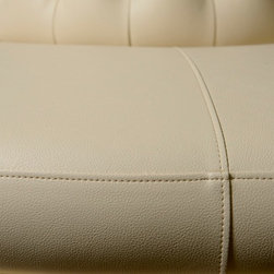 Cream Faux Leather Circle Borne Settee Sofa - Products