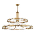 Crystorama - Clover 24 Light Aged Brass Two-tier Chandelier - The Clover collection offers glamour in an understated way. A minimal design exudes grace and luxury when placed as a focal point in the room. Adorned with solid glass balls secured to a floating steel frame, the unique placement of light creates an endless sparkle that elegantly blend with many home décor styles.
