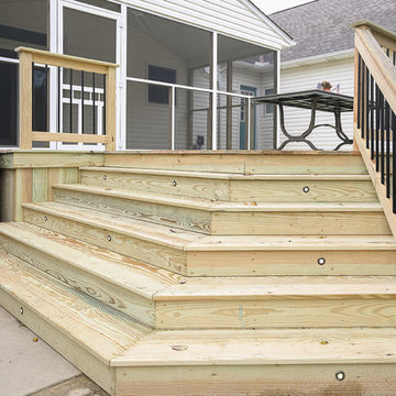 Deck, Attached Roof with Screens, Re-built Water Feature