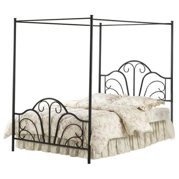 Hillsdale Furniture Dover Bed Set, Full w/Canopy & Legs, Textured Black