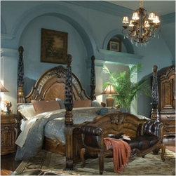 AICO Furniture - Oppulente Poster Bedroom Set in Sienna Spice - 67010-52 - Bedroom Furniture Sets