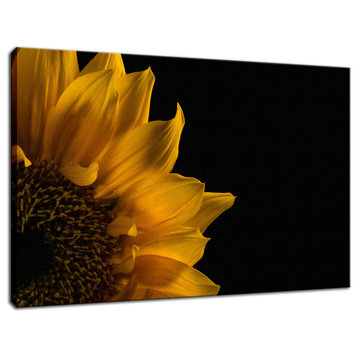 Sunflower in Corner Floral Nature Photography Canvas Wall Art Print, 24" X 36"