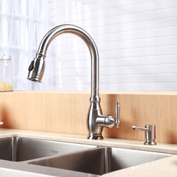 Kraus Single Lever Stainless Steel Pull Out Kitchen Faucet KPF-2150 - Kitchen Faucets