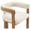 Blixa Armchair, Natural With Beige Fabric Seat Set of 1