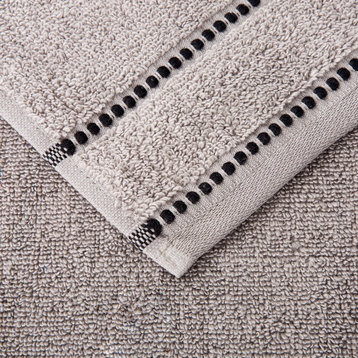 Lavish Home Quick Dry 100% Cotton Zero Twist 6 Piece Towel Set, Silver