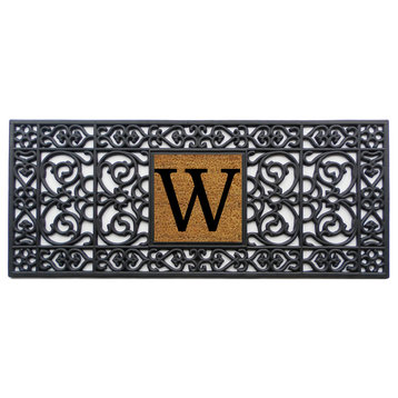 Rubber Monogram Doormat 17"x41", Letter W