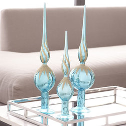 GLITTERED FINIALS - NEW - Holiday Accents And Figurines