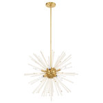 Livex Lighting - Livex Lighting Satin Brass 8-Light Pendant Chandelier - The Utopia eight light pendant chandelier will become an attention-grabbing feature in your modern home decor. The satin brass finish graces the design with elegance and charm, providing a traditional quality to the appearance. The clear crystal rods gives the pendant chandelier a sleek and attractive style.