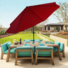 Pure Garden 10' Aluminum Patio Umbrella with Auto Tilt, Red
