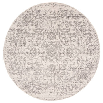 Safavieh Madison Collection MAD603 Rug, Silver/Ivory, 6'7" Round