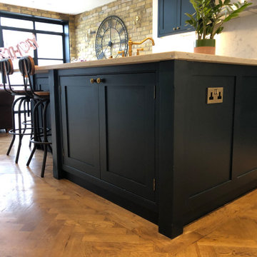 Stunning classic dark blue kitchen with a cafe style feel