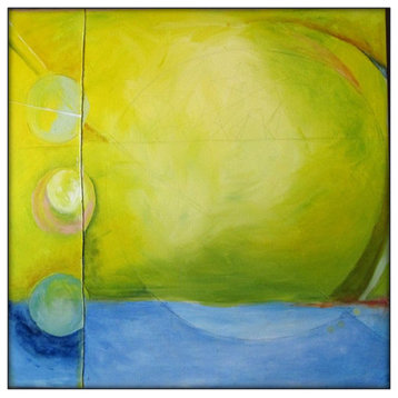 Large Abstract Original Painting Canvas Modern Acrylic Painting - 40x40 - Yellow