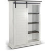 Sunny Designs 66" Adjustable Shelf Barn Door Wood Bookcase in White/Dark Brown
