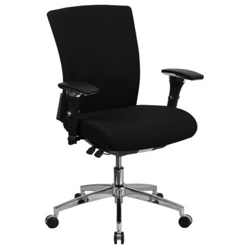 Flash Furniture Fabric Swivel Office Chair in Black