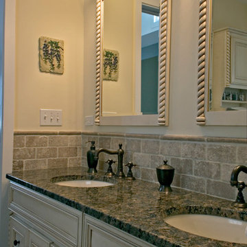 Traditional in Travertine Master Bath
