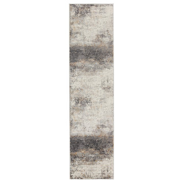 Vibe by Jaipur Living Delano Abstract Gray/Ivory Area Rug, 3'x12'