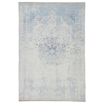 Boheme Contessa Boh07 Vintage and Distressed Rug, Blue and White, 7'10"x9'10"