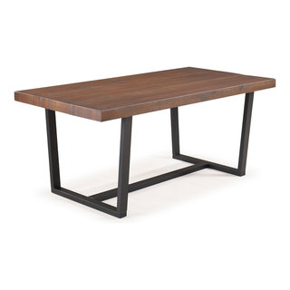 LuxenHome Brown Wood Black Metal Butterfly Accent Table