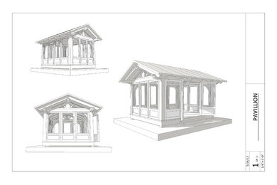 Timber frame screened porch