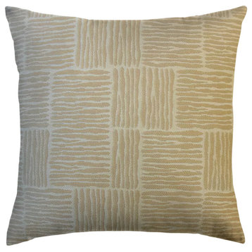 The Pillow Collection Beige Cline Throw Pillow, 22"x22"