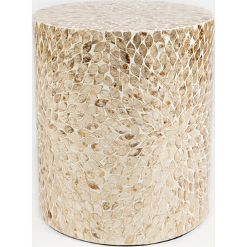 Global Archive Round Capiz Accent Table - Sand
