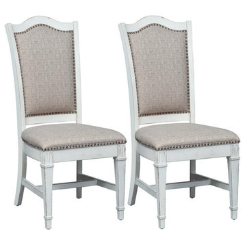Uph Side Chair (RTA)-Set of 2 Traditional, White