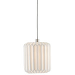 Currey & Company - Dove 1-Light Multi-Drop Pendant - The Dove 1-Light Multi-Drop Pendant has a pleated shade made of pale ceramic that diffuses the light wafting through it. The indentions and ridges on the shade of the white pendant bring a textural feel to this luminary even though it is monochromatic. This fixture is among Currey & Company's introduction of cluster lights, which includes 1-light up to 36-light configurations.