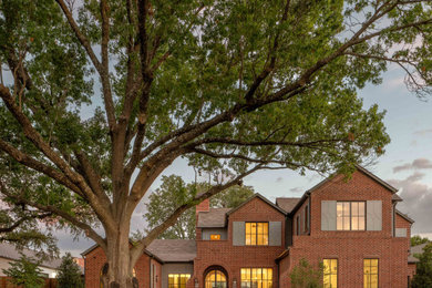 Transitional exterior home idea in Dallas