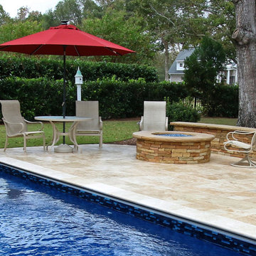 Tempting Poolside Firepit