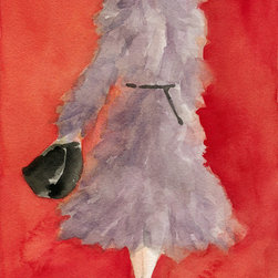 Grey Coat - Watercolor Fashion Illustration - Fine Art Prints