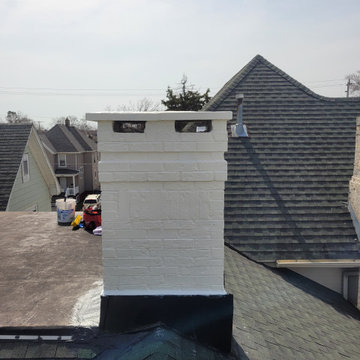 Improper flashing and chimney repair before and after