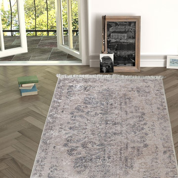 Chiara Rose Rubber Back Non-Skid/Slip Area Rug 2'7"X5'; 2'7"X6'6"; 5'3"x7'6".