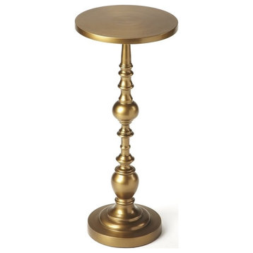 Home Square 22.5"H Metal End Table in Antique Gold - Set of 2