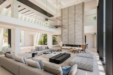 Inspiration for a modern living room remodel in Other