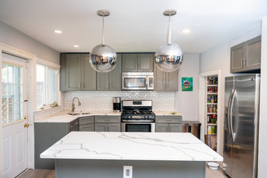 Mid-sized minimalist home design photo in Philadelphia