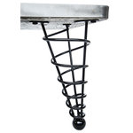 Spiral Cone Legs - Modern Table Leg, 14 inch height, Single Leg, Angled - Single Leg