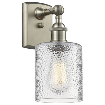 Cobbleskill 4-Light LED Sconce, Brushed Satin Nickel, Glass: Clear