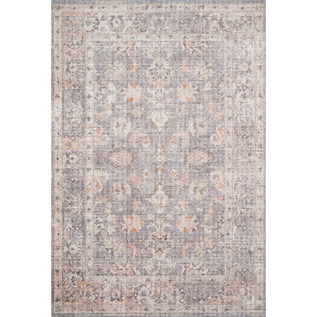 Skye Printed Area Rug by Loloi II, Gray/Apricot, 9'0"x12'0"