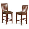 East West Furniture Vernon 42" Fabric Counter Stools in Mahogany (Set of 2)