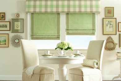 Cottage chic dining room photo in New York