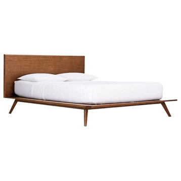 Modrest Carmen Mid-Century Modern Walnut Bed, Eastern King