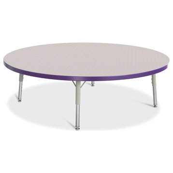Berries Round Activity Table - 48" Diameter, T-height - Gray/Purple/Gray