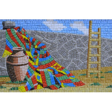 "Babylon" Glass Mosaic Art, 20"x12"