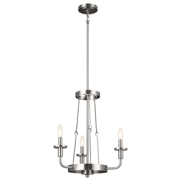 Vetivene Chandelier With Opal Glass, Classic Pewter, 3-Light