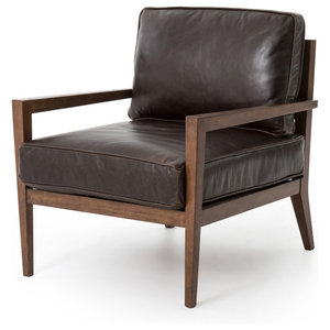 Best Leeds Classic Brown Bonded Leather Club Chair 