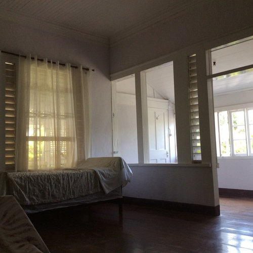 Interior windows dividing room