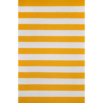 nuLOOM Cotton Mandisa Striped Area Rug, Yellow 3'x5'